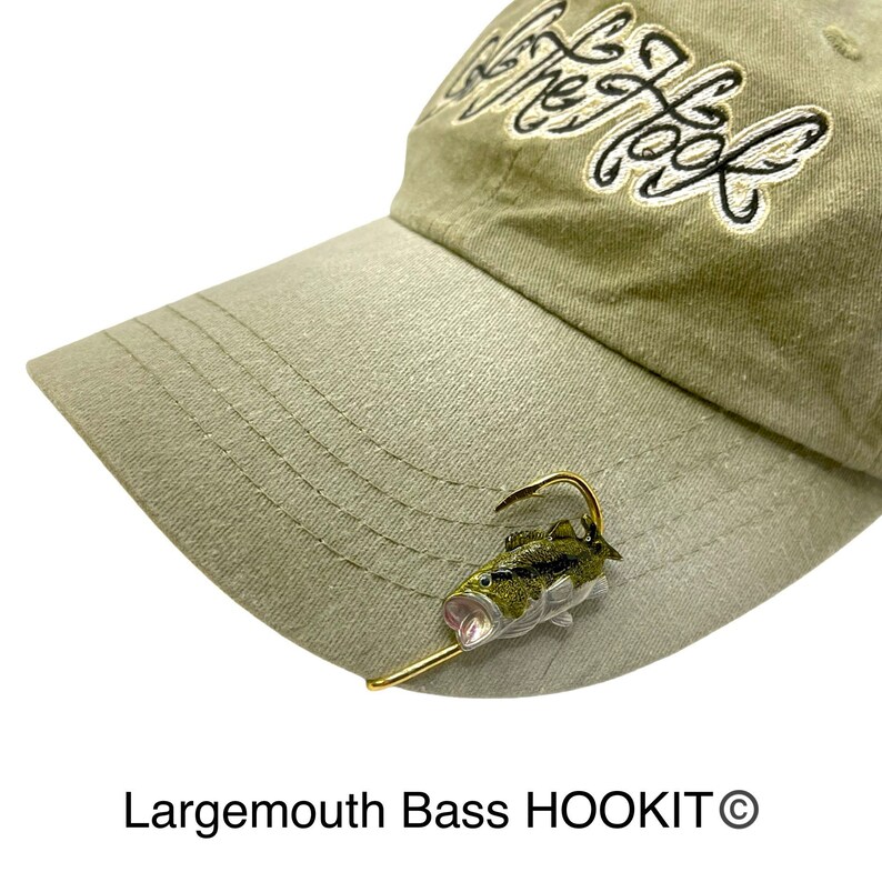 Largemouth Bass Fish Hook HOOKIT© Bass Fishing Hook... Hat Etsy