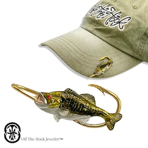 Smallmouth Bass HOOKIT© #1 Hat Clip - Fishing Hat Clip - Brim Clip - Fish Hat Hook - Hat Pin- Gift for Fisherman
