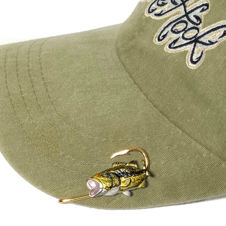 Largemouth Bass Fish Hook HOOKIT© Bass Fishing Hook... Hat Etsy