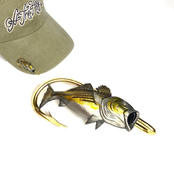 Buy Striped Bass Hookit© Straight.rockfish, Inland Hybrid Hat Clip. Fishing  Hat Pin. Brim Clip Gift for Fisherman Online in India 