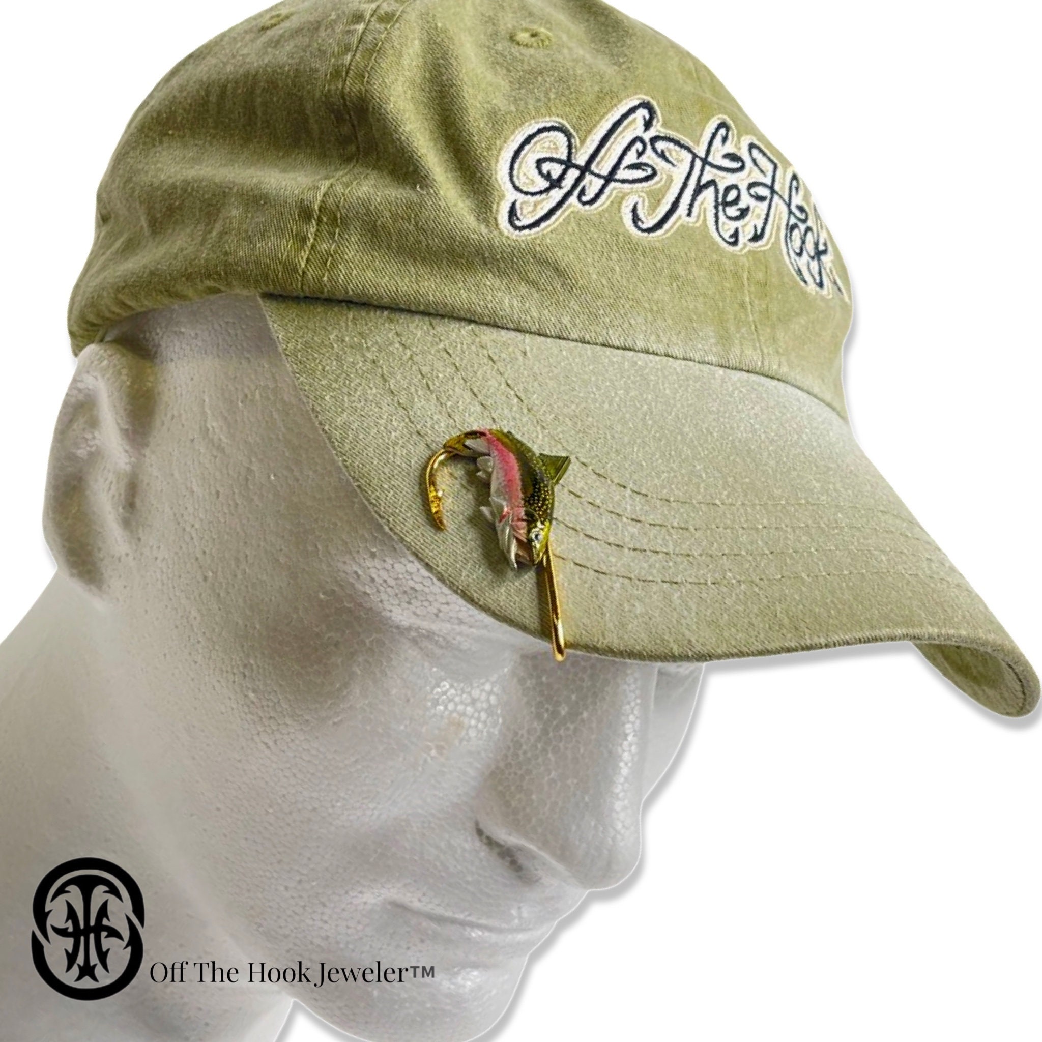 Rainbow Trout Fish HOOKIT© Fishing Hat Clip Brim Clip Fish Hook