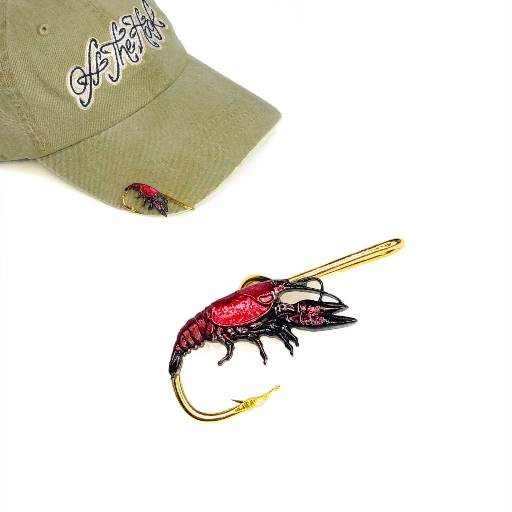 Crawfish Hookit Hat Clip. Unique Gift Under 20 Dollars. All We