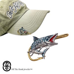 Barracuda Hookit© -  Hat Clip - Brim Clip - Hat Pin - Hat Hook - Gift for Fisherman