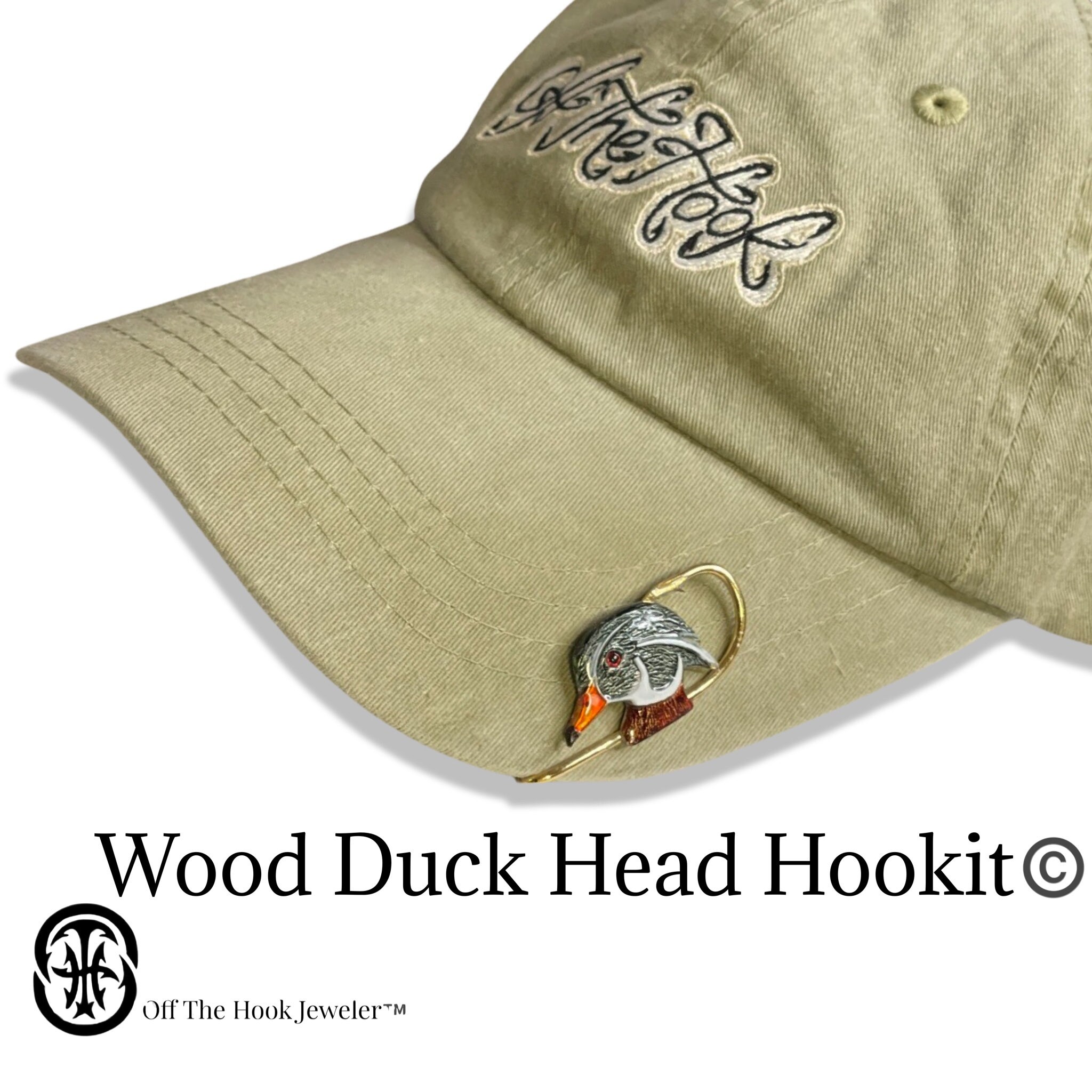 Wood Duck Head Hookit© Hat Clip Brim Clip Fishing Hat Hook Fish