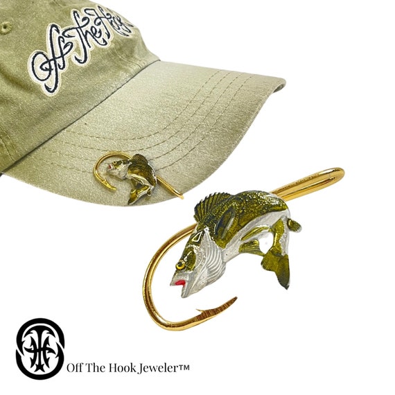 Walleye Hookit© Fish Hat Hook. . Hat Clip. Brim Clip . Fishing Hat  Pin 