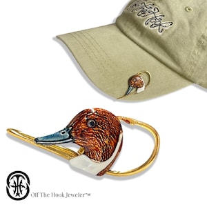 Red Bone Hookit© Fishing Hat Hook Fishing Hat Clip Fish Hook Redfish Hat Pin.  Gift for Fisherman 