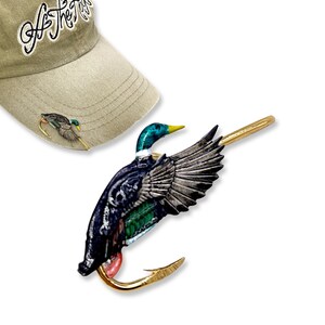 Mallard Duck Hat Clip: Hookit© Brim Pin