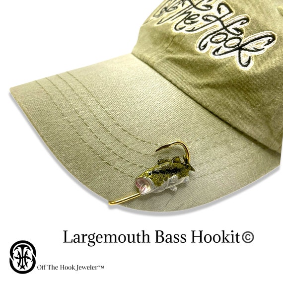 Largemouth Bass Hookit Bass Fishing Hook - Fishing Hat Clip - Fishing Hat Hook -Fishing Brim Clip - Gift for Fisherman
