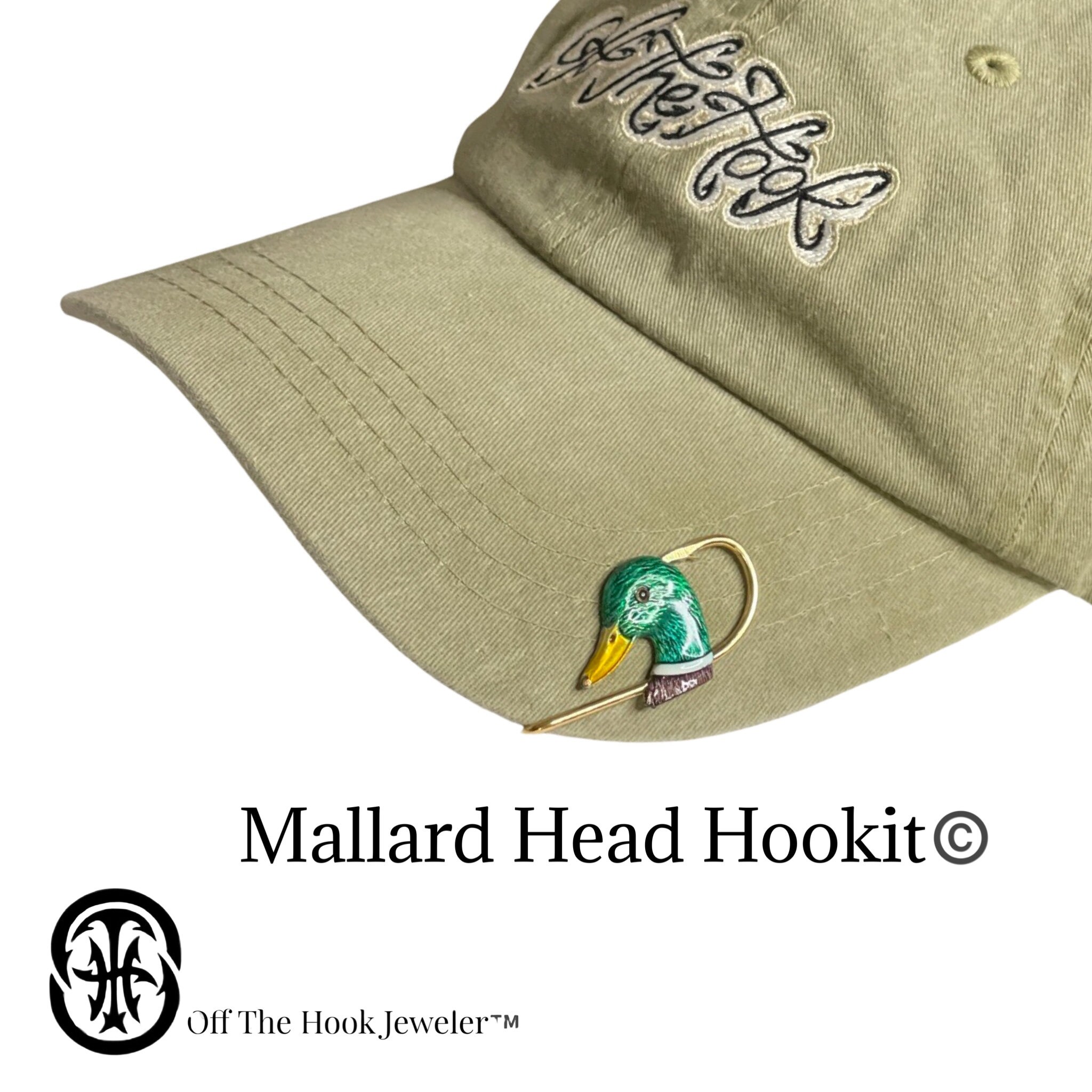 Mallard Head Hookit© Hat Clip Duck Hat Hook Duck Brim Clip Hat Pin
