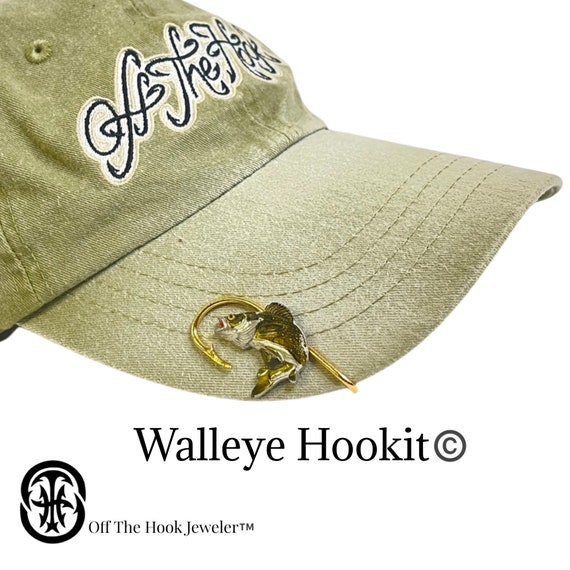 Walleye Hookit© Fish Hat Hook. . Hat Clip. Brim Clip . Fishing Hat Pin  -  Denmark