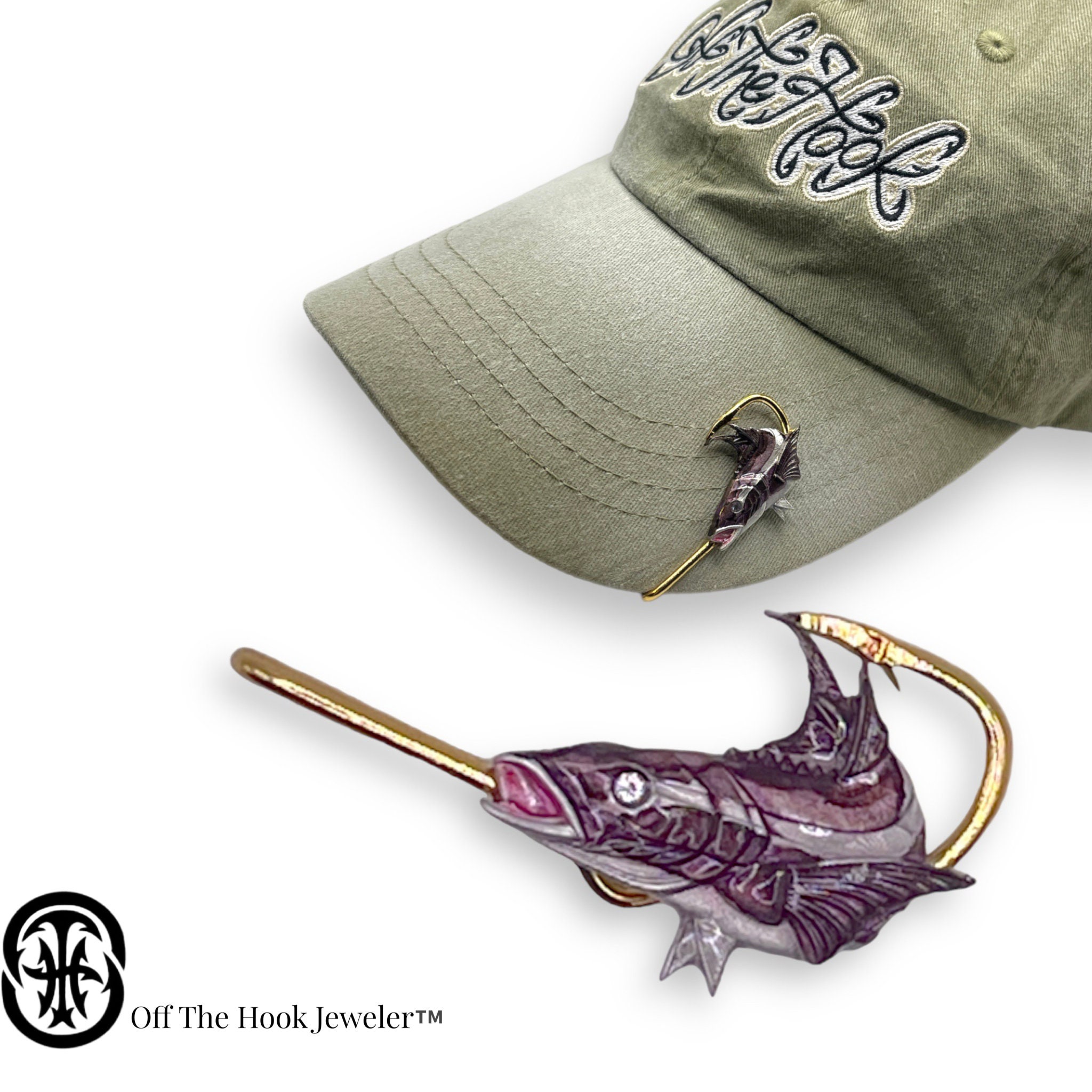 Cobia Fish Hookit© Fishing Hat Hook Brim Clip Hat Clip Fishing gift for  Fisherman 