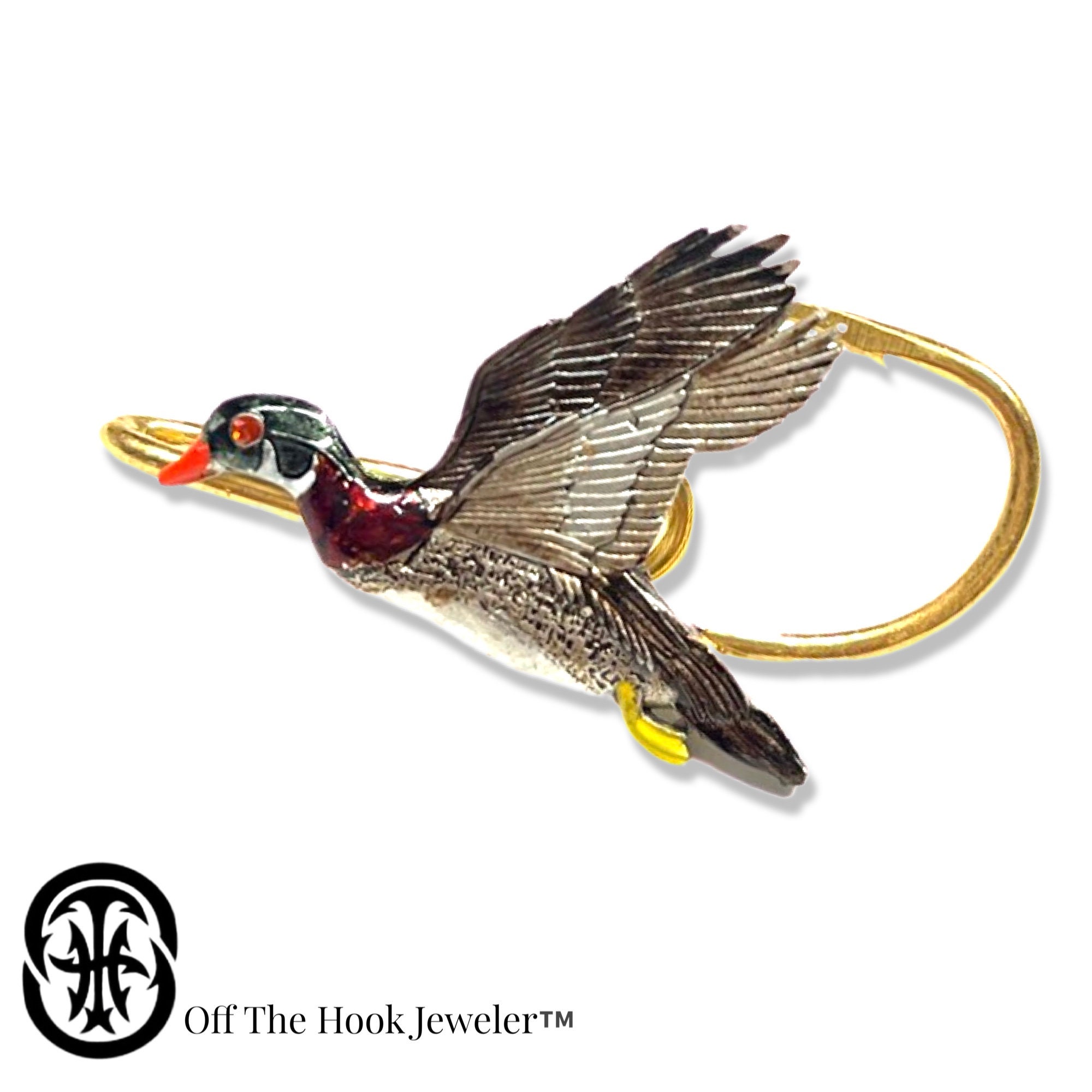 Wood Duck Hookit© Hat Clip Brim Clip Fishing Hat Hook Fish Hook Hat Pin -   Israel