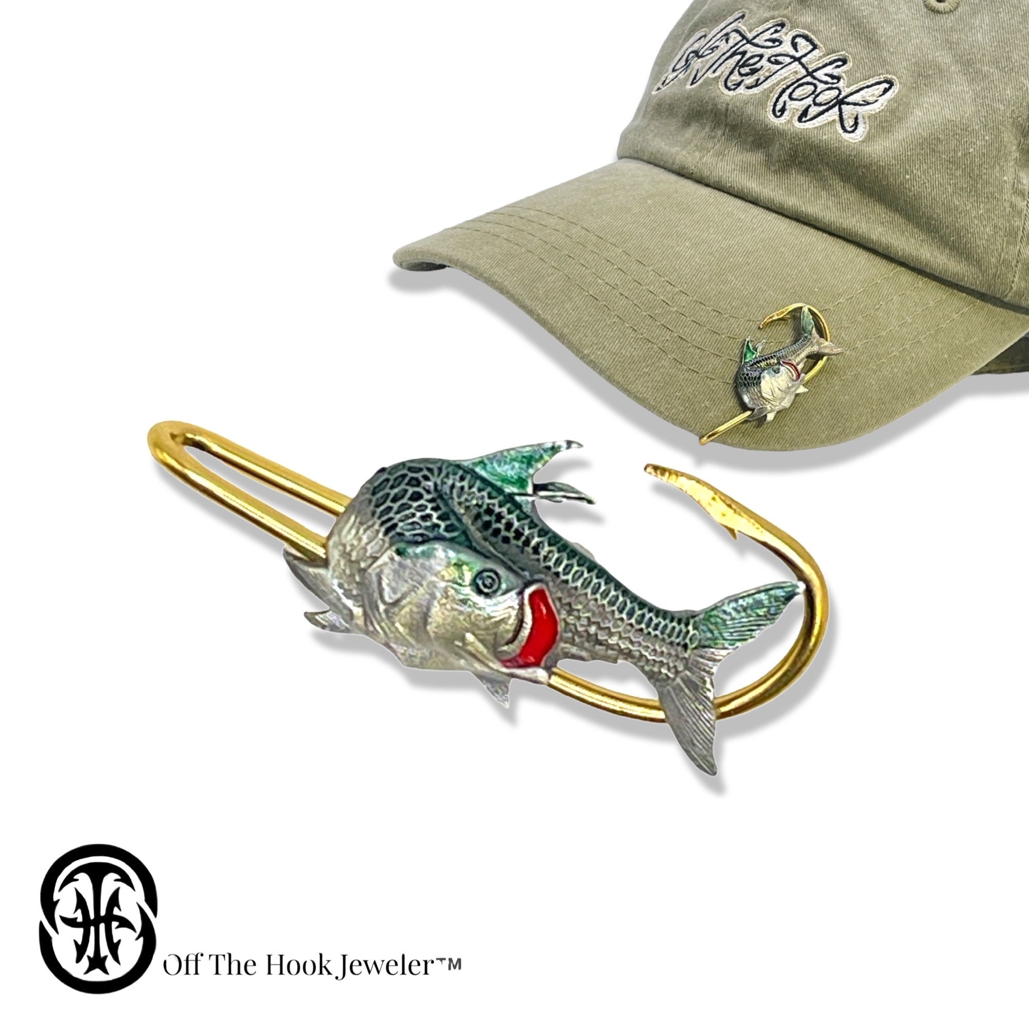 Bass Bone Fish Hookit© Fishing Hat Hook Brim Clip Hat Clip Fishing Gift for  Fisherman 