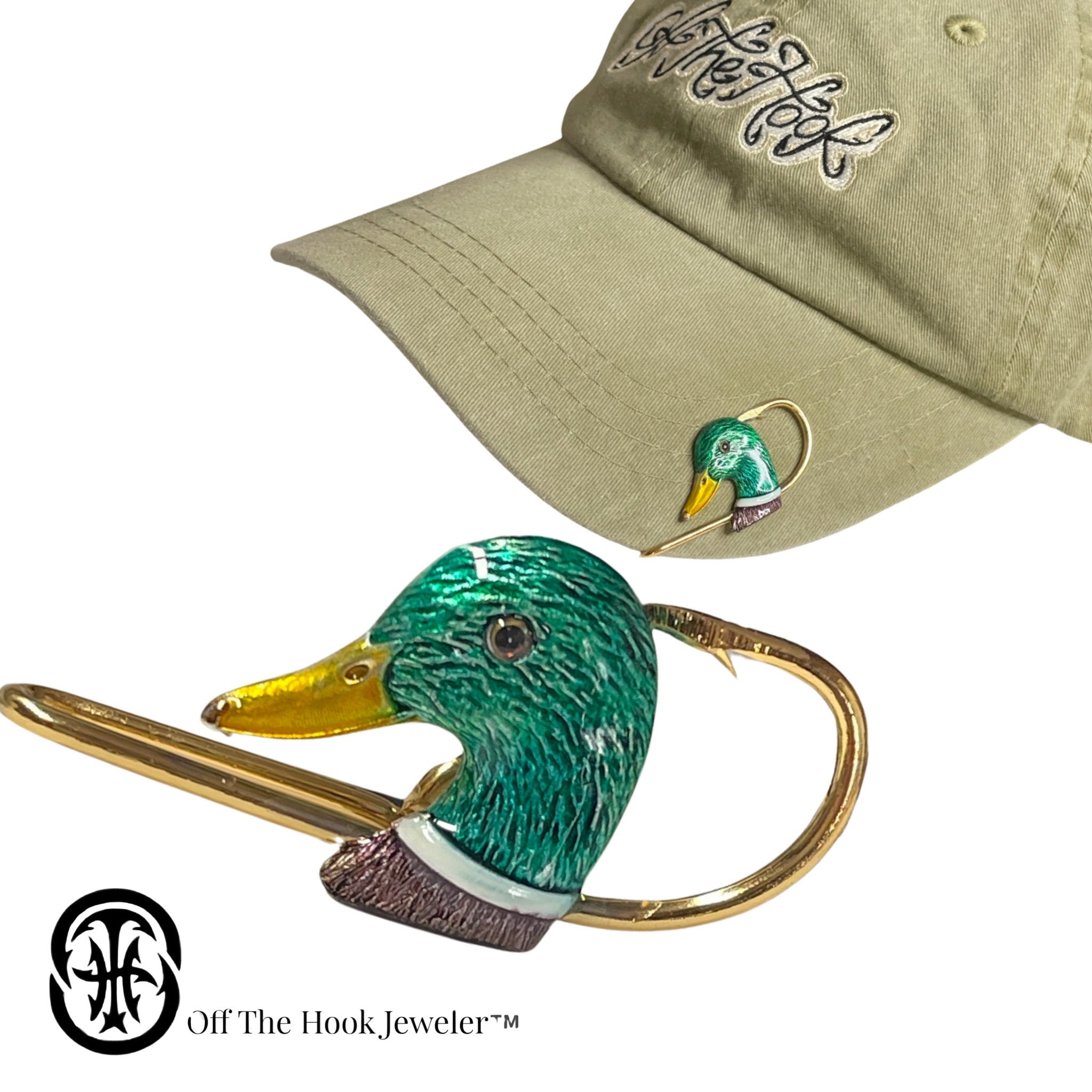 Mallard Head Hookit© Hat Clip Duck Hat Hook Duck Brim Clip Hat