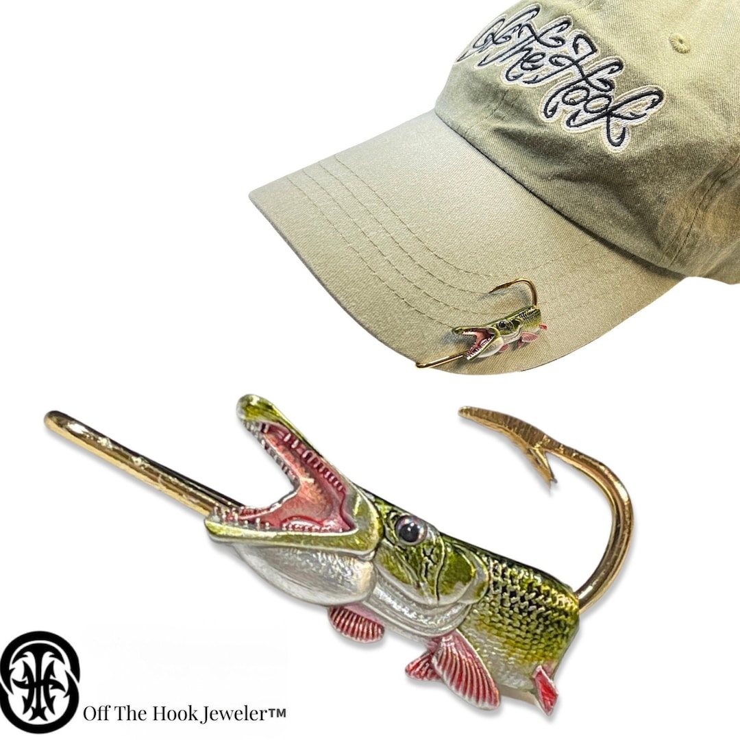 Alligator Gar Fish Hookit© Fishing Hook... Hat Clip Fishing