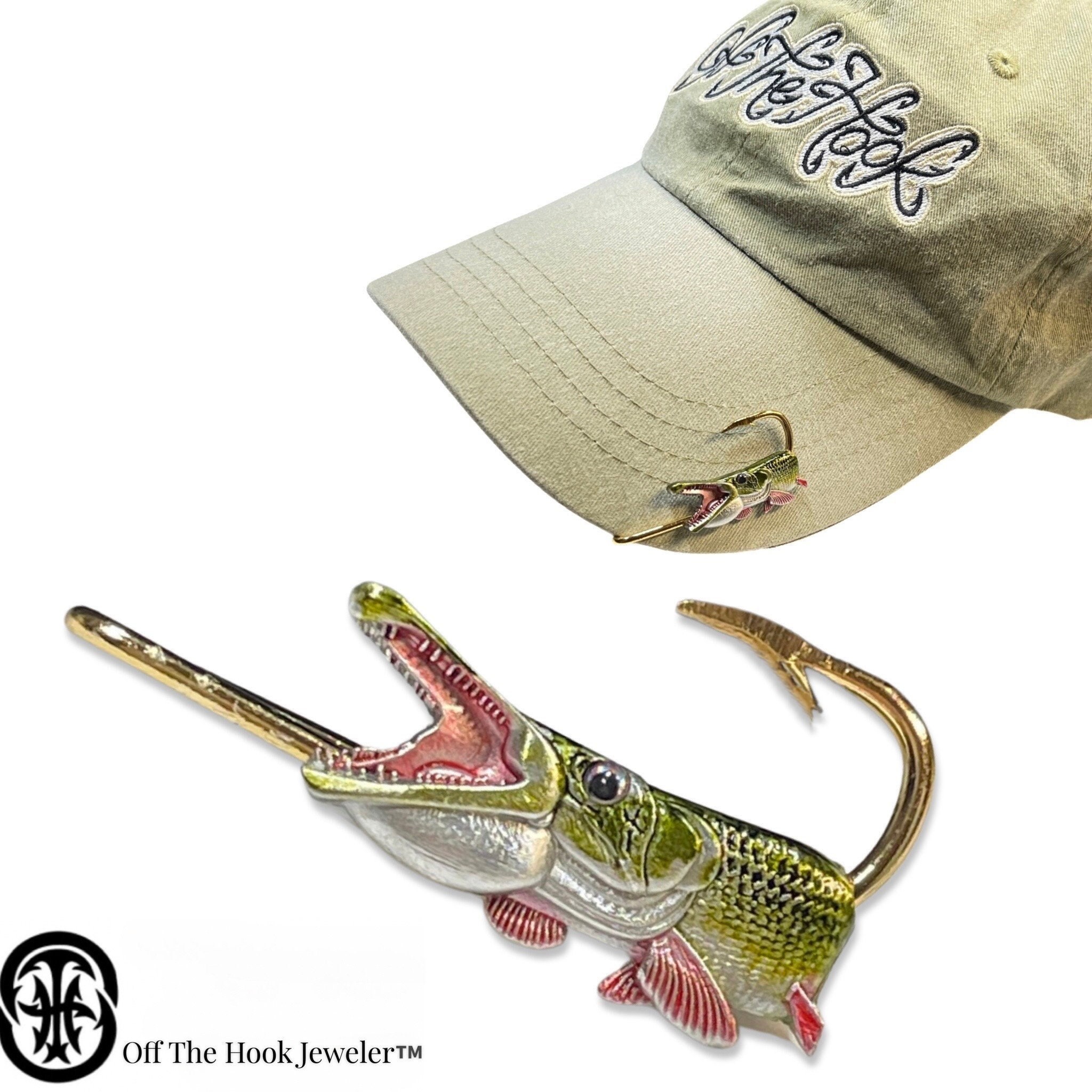 Alligator Gar Fish Hookit© Fishing Hook Hat Clip Fishing