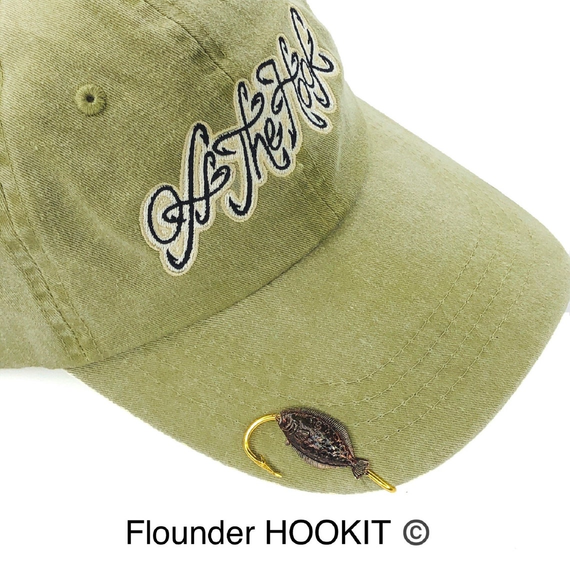 Flounder Fish Hat Hookit © Fishing Hat Clip Hat Clip Etsy