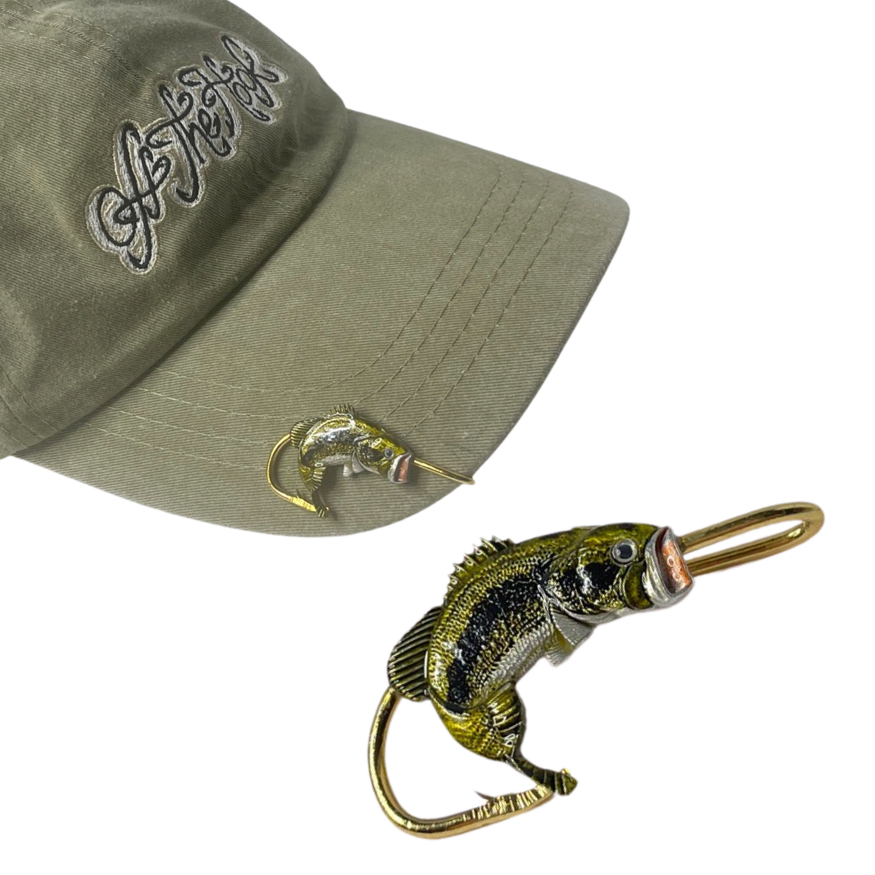 Largemouth Bass Hookit Bass Fishing Hook Fishing Hat Clip Fishing Hat Hook Fishing Brim Clip- Gift for Fisherman