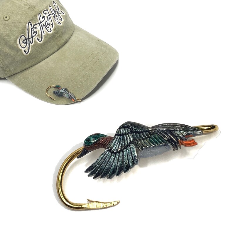 Green Winged Teal Duck Hookit® Brim Clip Hat Hook Fish Etsy