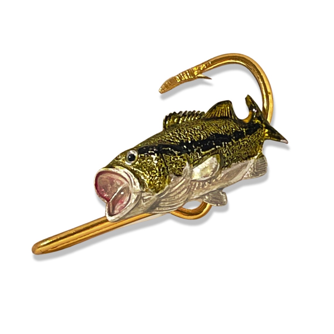 Largemouth Bass Fish Hook HOOKIT© Bass Fishing Hook... Hat Etsy