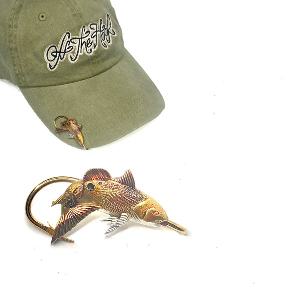 Redfish Hookit© turning 3 Hat Clip.. Fishing Hat Hook Brim Clip