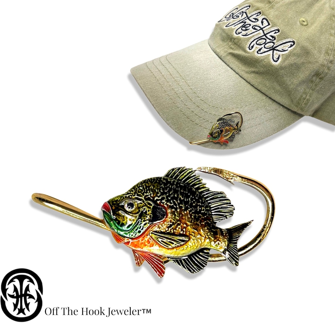 Bluegill Perch Hookit Fish Hat Hook Hat Clip Fishing Etsy