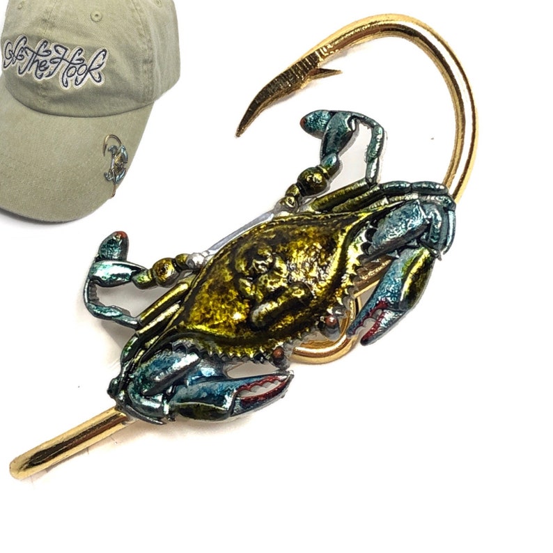 Blue Crab Hookit© Hat Hook Brim Clip Hat Clip Fishing Etsy