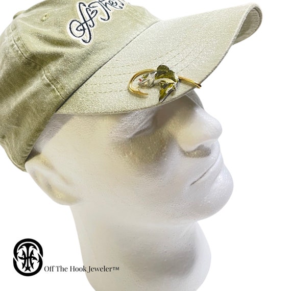 Fish Hook Hat Clip Gold Hats Pins Decal 6 PCS Hat Clip Hat Fishing
