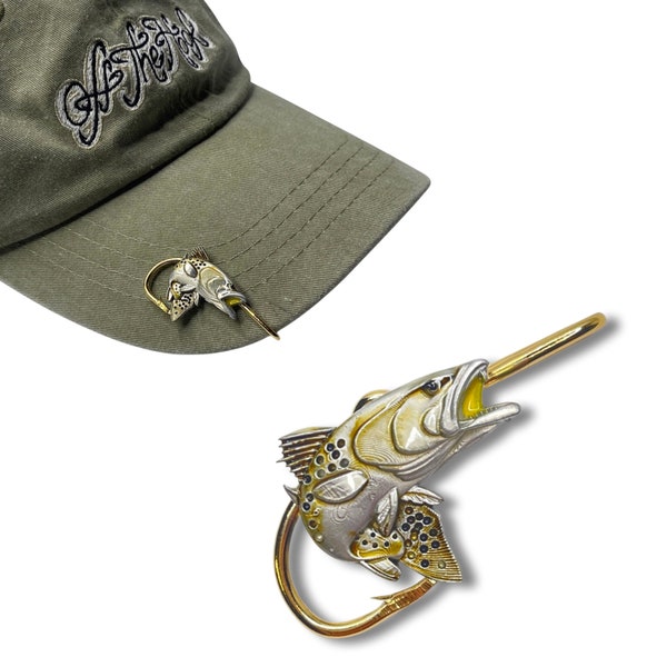 Speckled Trout ( Turning )Fish HOOKIT© - Fishing Hat Clip - Brim Clip - Fish Pin....  - Gift for Fisherman