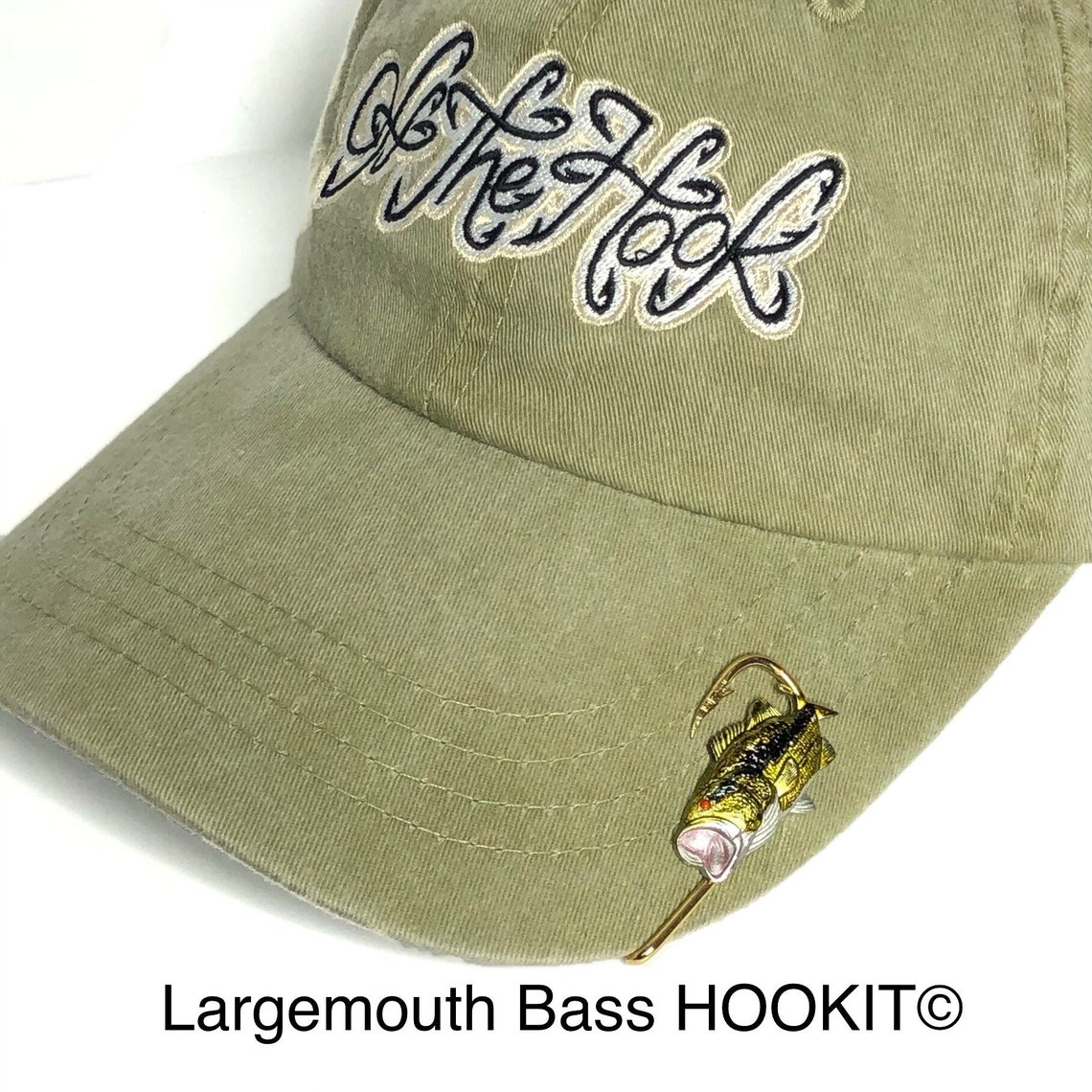Largemouth Bass Fish Hook HOOKIT© Bass Fishing Hook... Hat Etsy