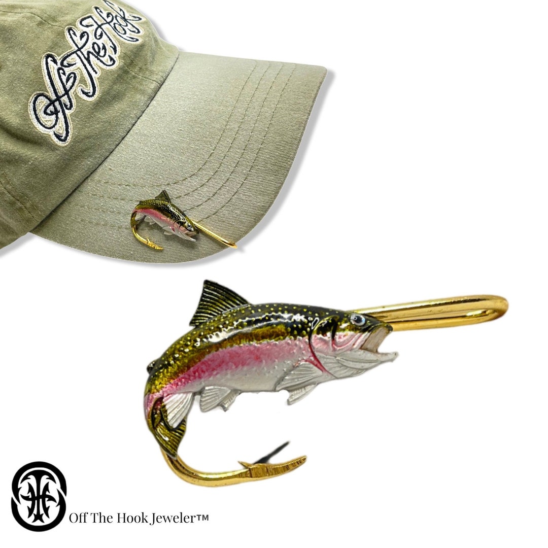 Buy Rainbow Trout Fish HOOKIT© Fishing Hat Clip Brim Clip