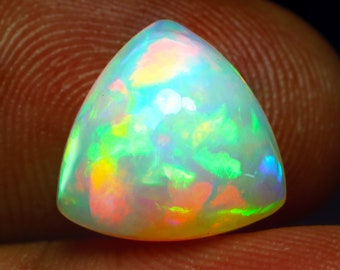 4.85 Ct Catching Fire Cloudy Pattern 100% Natural Rainbow Opal Cabochon