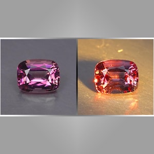 0.67 CT Outstanding ! Ultra Rare PINK to RED 100% Natural Color Change Malaya Garnet From Tanzania