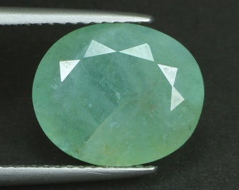 6.23 CT "Emil" Certificaat Very Rare100% Natural Blue Greenish Grandidierite