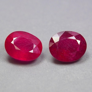 10.31 CT 2 pcs Matching Pair! 100% Precious Ruby Corundum From Africa, glass-filled