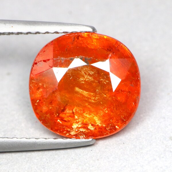 4.87 Ct Stunning ! Rarest 100% Natural Fanta Orange Spessartite Gemstone