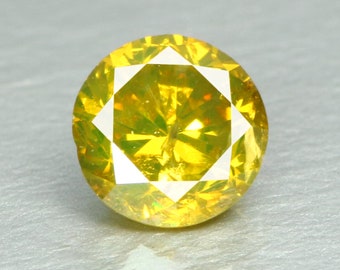 0.27 CT Amazing Macaroon Yellow Diamond (3 MM) Round From Africa