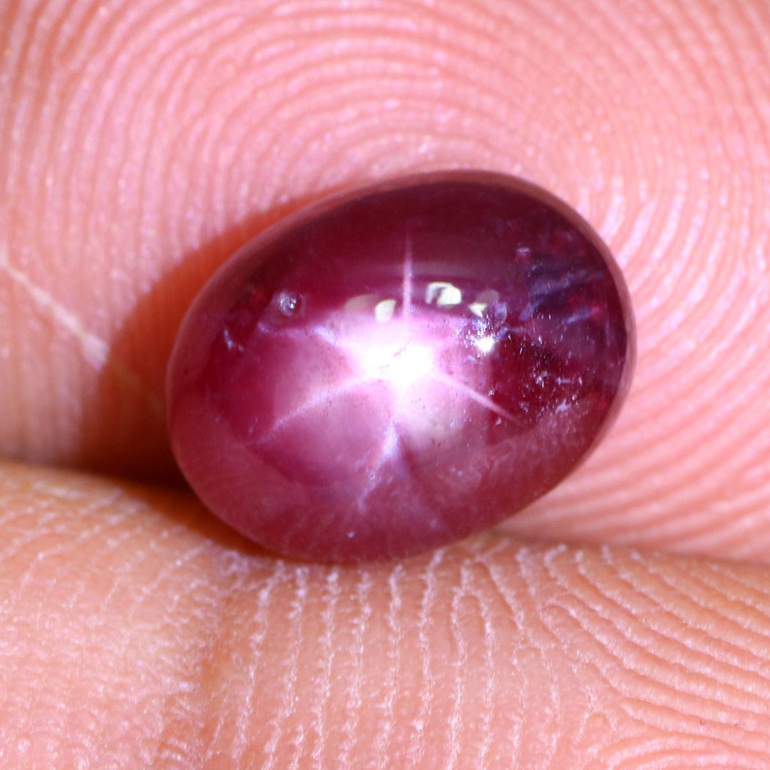 3.49 CT Superb Rarest Five Rays 100% Natural Red Star Ruby - Etsy