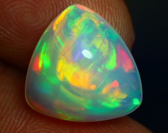 5.37 Ct Incredible 3D Colorful Cloudy Pattern Rainbow Opal From Ethiopia