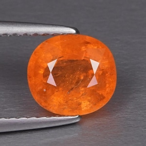 Gemma sfusa di granato spessartite arancione Fanta International da 2,22 CT