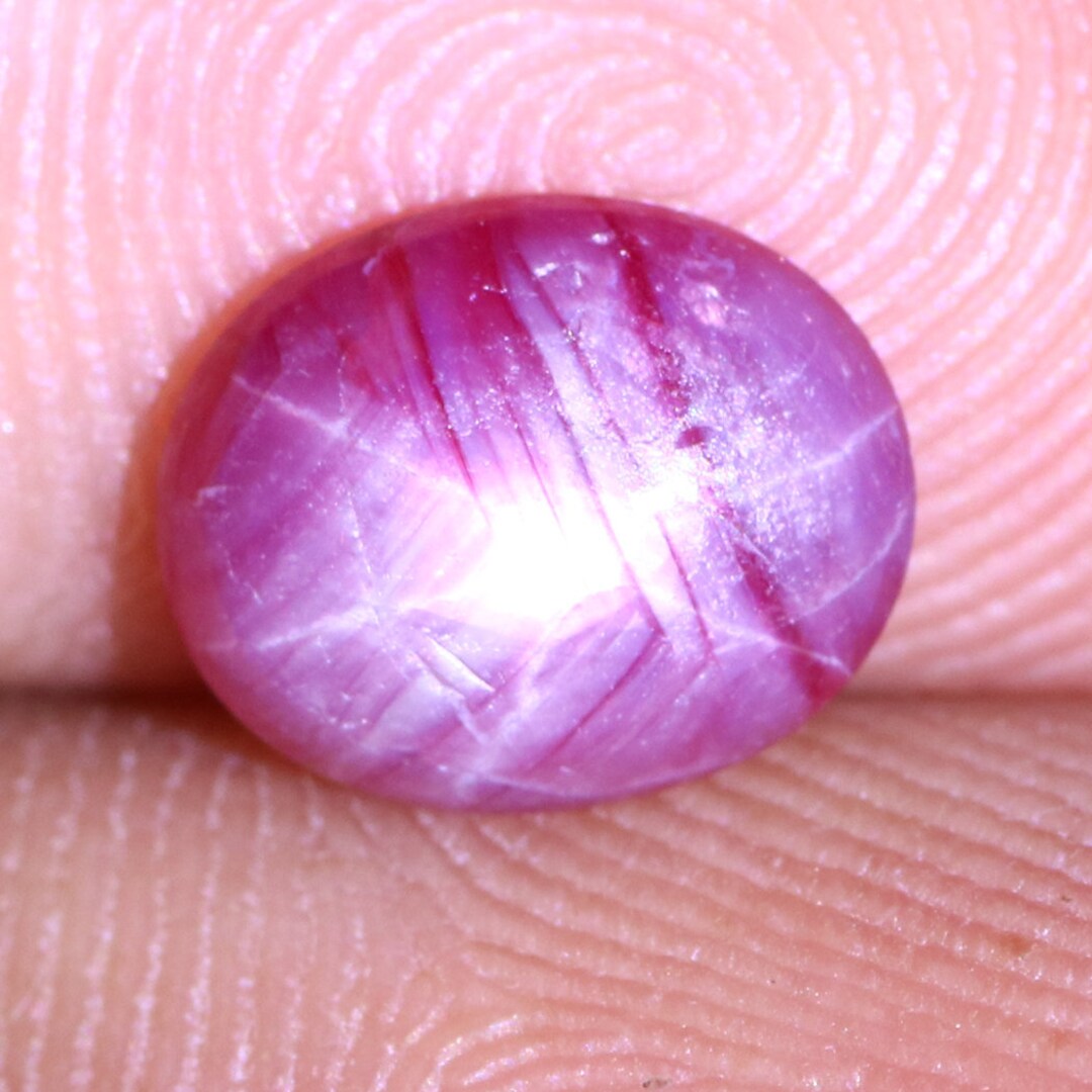 1.57 CT Marvelous! Rarest Six Rays 100% Natural Red Star Ruby Cabochon ...