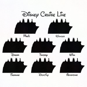 Digital Download Disney Cruise Line Ship Silhouette Picture Frame SVG for Laser Cutting, Perfect for Cruise Crafts & Stateroom Decor, Gift