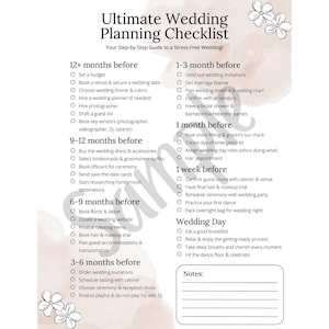 Digital Download Ultimate Wedding Planning Checklist, bride or groom checklist, wedding planner, wedding day checklist, wedding program
