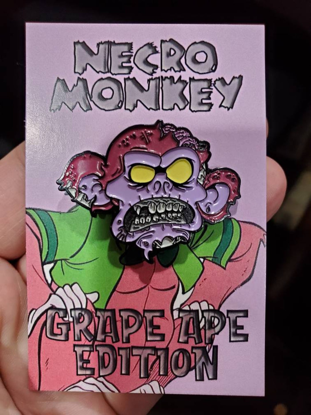 Necro Monkey Grape Ape Cartoon Inspired Soft Enamel Pin With - Etsy