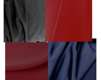 Tissu extensible noir, bleu marine foncé, rouge, tissu pour habillement ITY, robe, haut