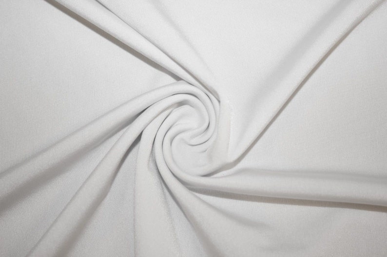 ITY knit polyester spandex fabric jersey fabric by yard dress tops skirt fabric lining multi purpose use fabric 2-way stretch White