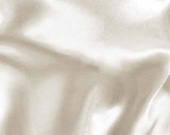 White bridal satin polyester fabric charmeuse shiny finish 58" wide by the yard
