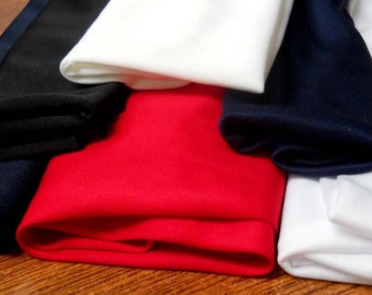 Interlock by the yard polyester knit lining fabric by yard 70 Denier black white off white red navy dark navy discount fabric