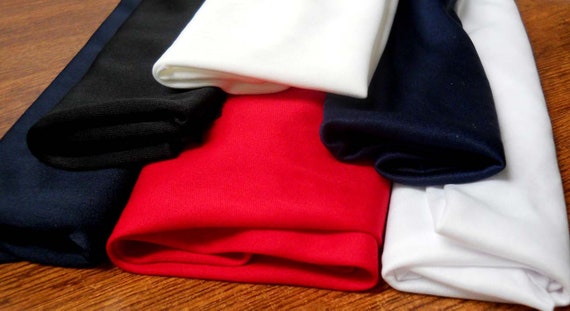 Interlock by the yard polyester knit lining fabric by yard 70 Denier black white off white red navy dark navy discount fabric