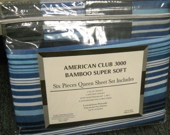 Ensemble cadeau de 6 draps en BAMBOU série 3000, GRAND GRAND RANG, poche profonde pour matelas jusqu'à 40,4 cm (16 po.), infroissable, percale hypoallergénique 136